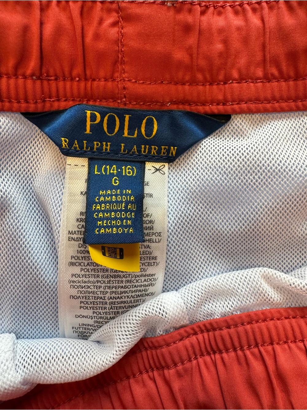 Polo Ralph Lauren Boys Swim Trunks Light Blue Red Pony Swim Shorts L 14-16 - Picture 4 of 8